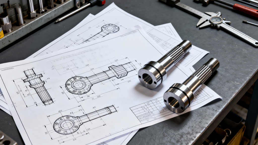 精密机械零件与设计图纸工业背景
