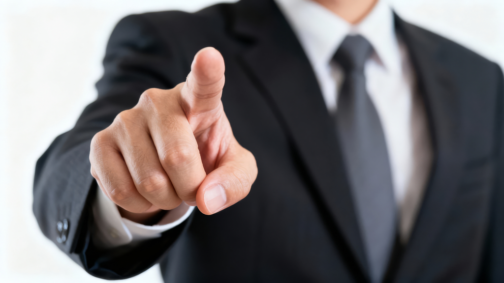 商务男士手指点击选择招聘概念图