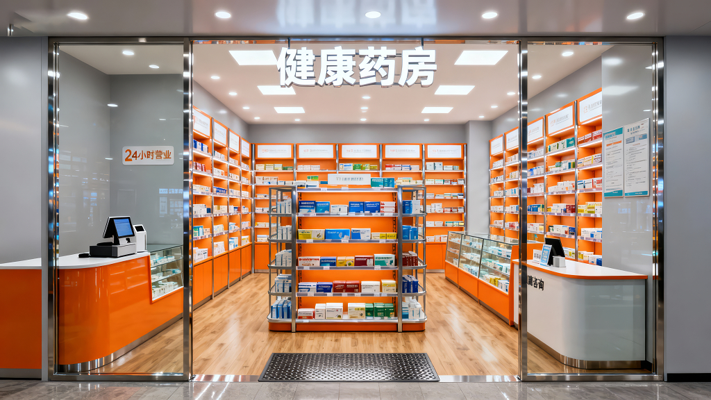 医疗健康药店室内整洁专业场景图