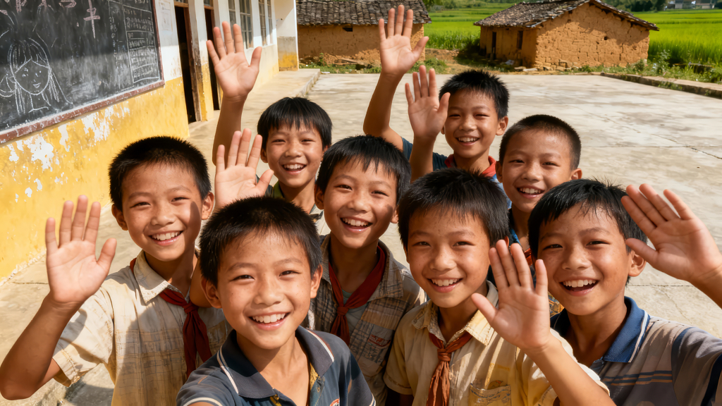 乡村振兴希望小学儿童纯真笑脸纪实