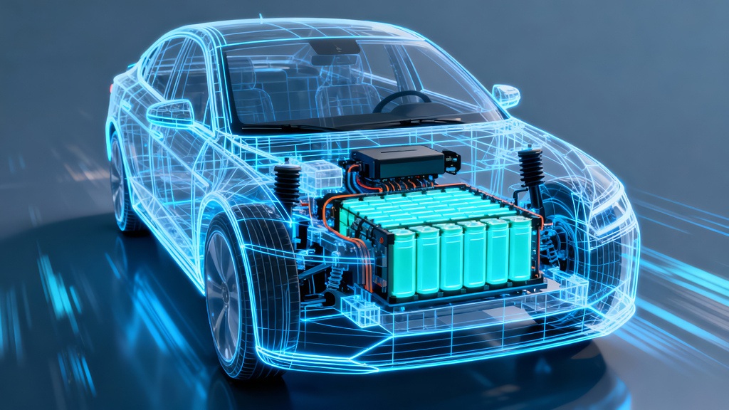 新能源汽车电池未来科技结构背景图