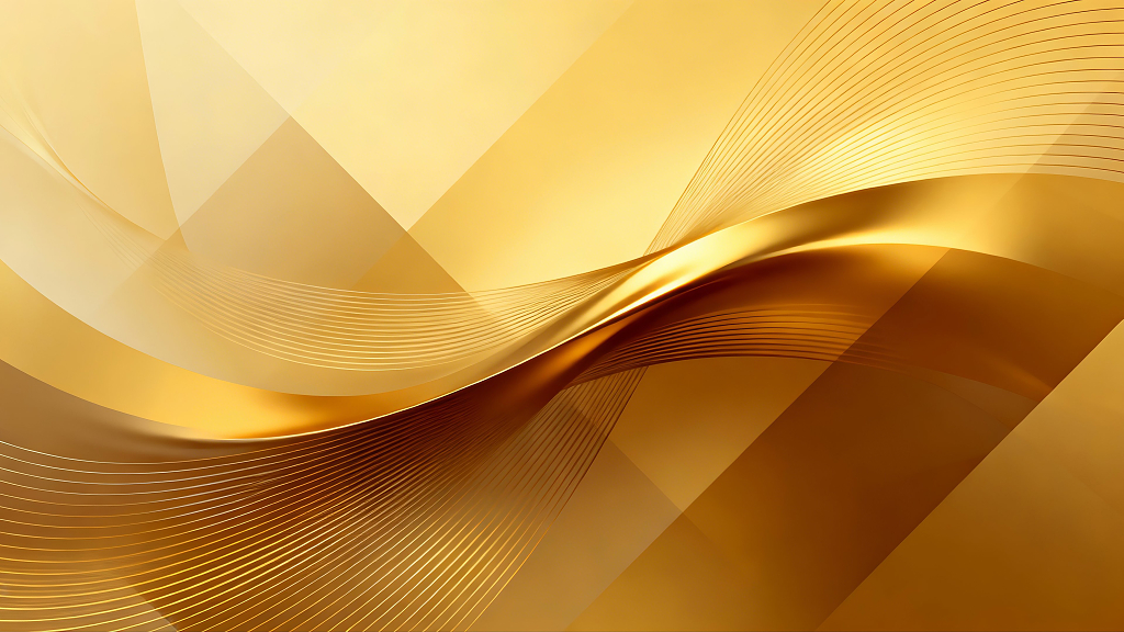 香槟金几何线条高端大气简约碰撞会议背景