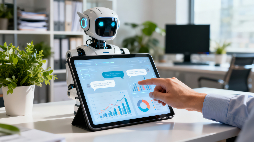 办公室人机交互数据分析未来科技背景