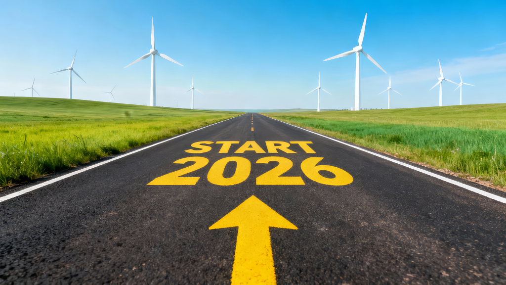 2026新年环保道路开启未来励志背景