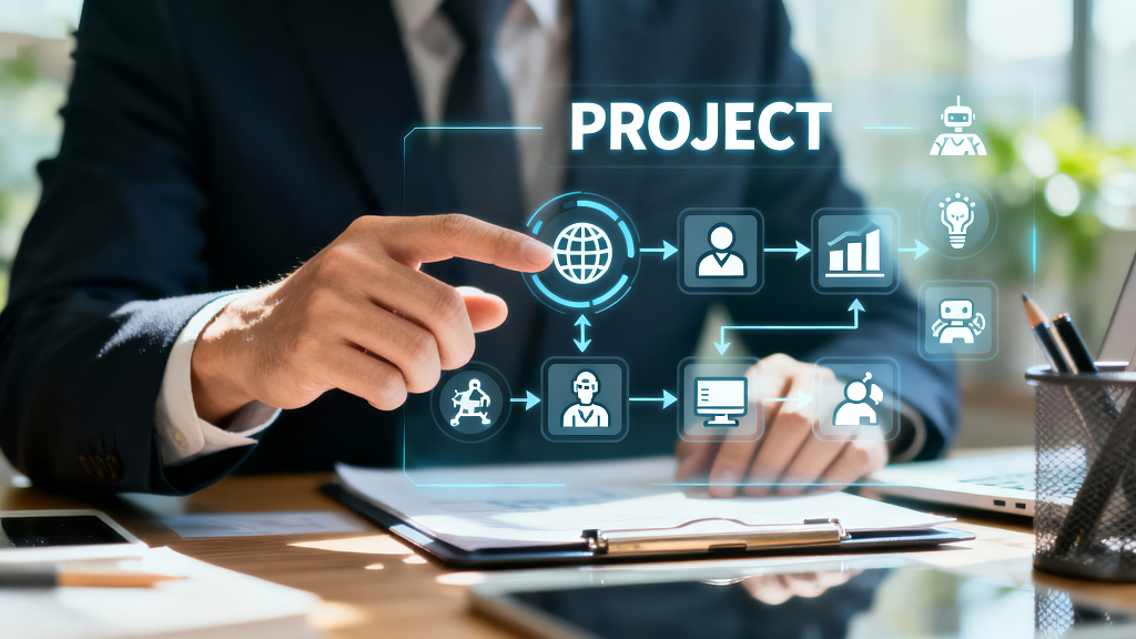 商务人士项目管理流程创新科技背景