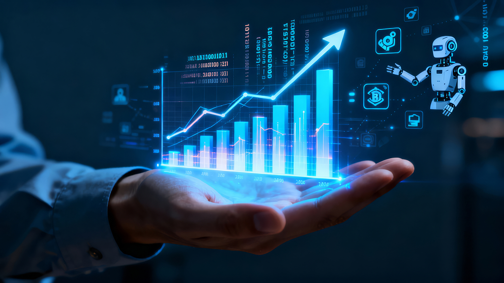 商业金融AI机器人数据分析增长背景