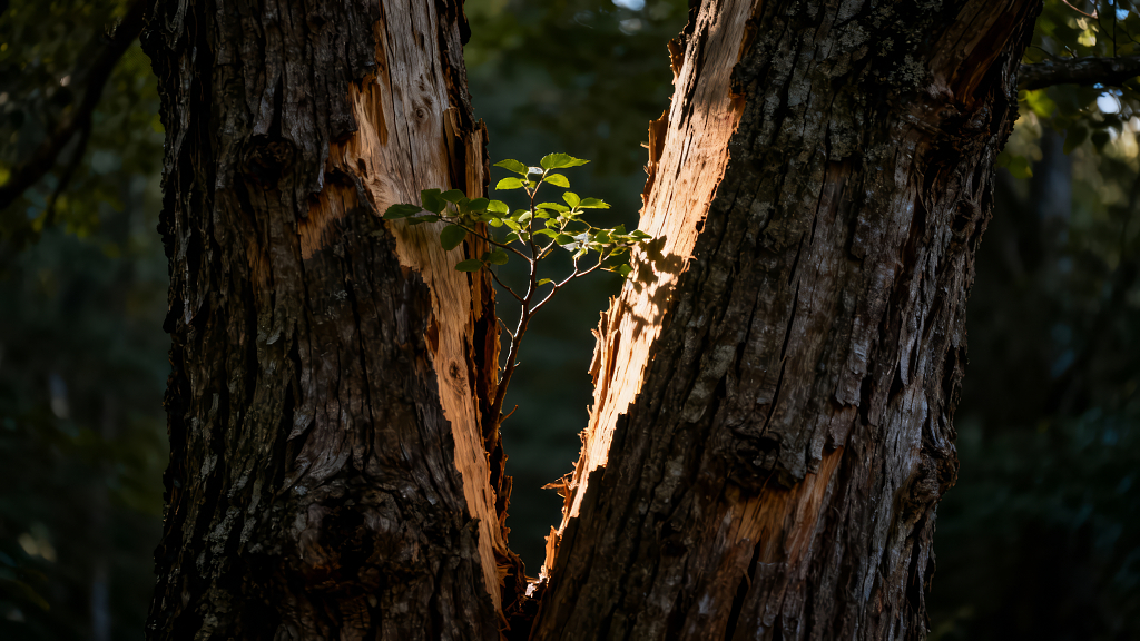 励志枯木新芽森林逆光希望重生背景图