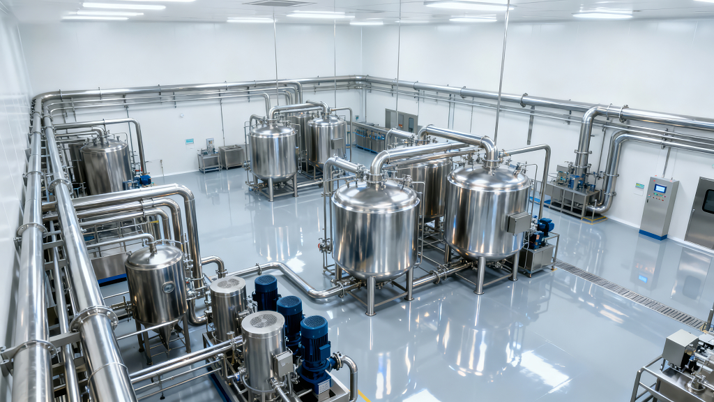 现代化工厂洁净车间生产线科技背景