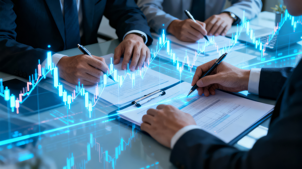 金融科技商务签约数据增长创意图