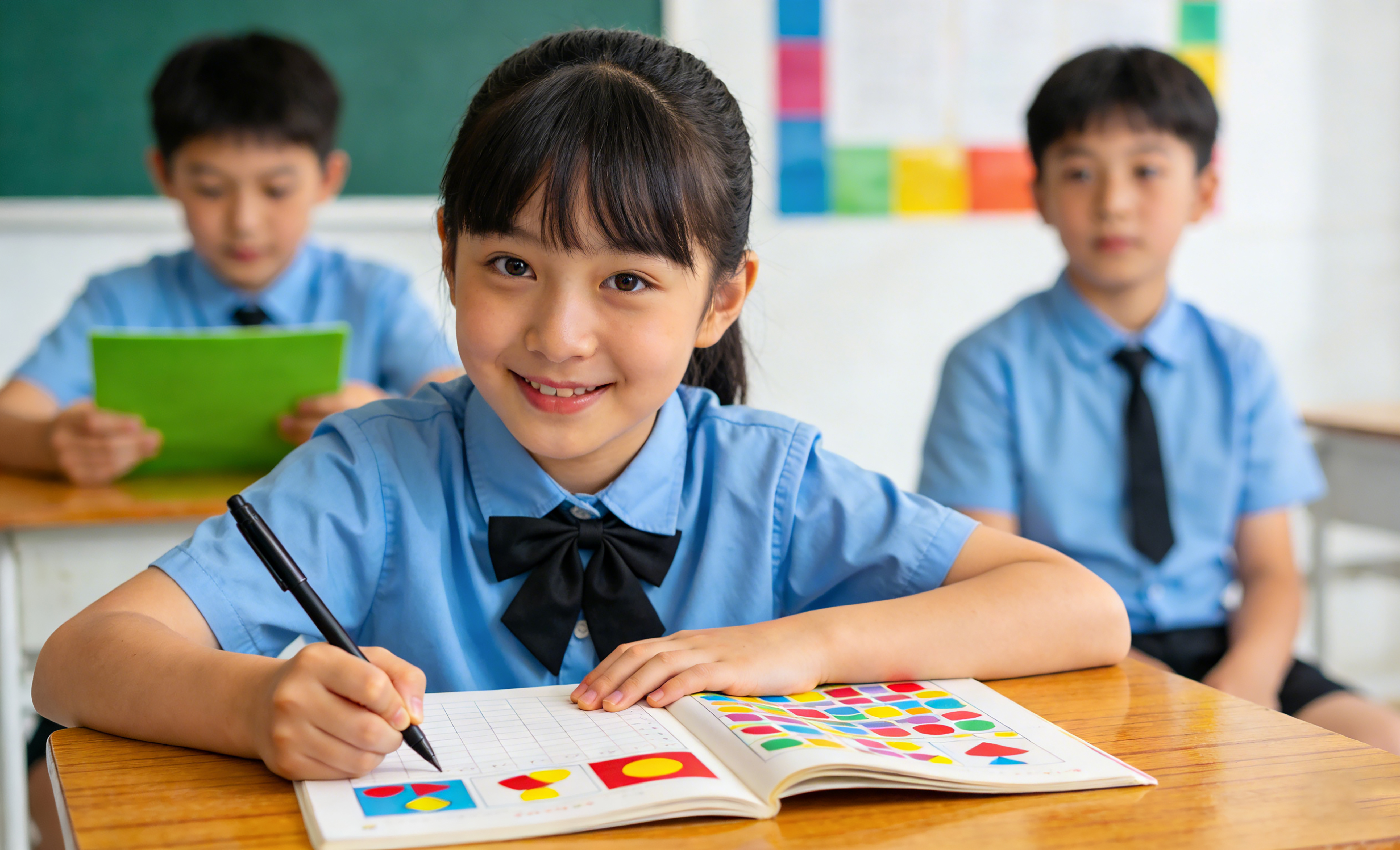 小学生课堂学习校园生活学习成长儿童教育课室环境