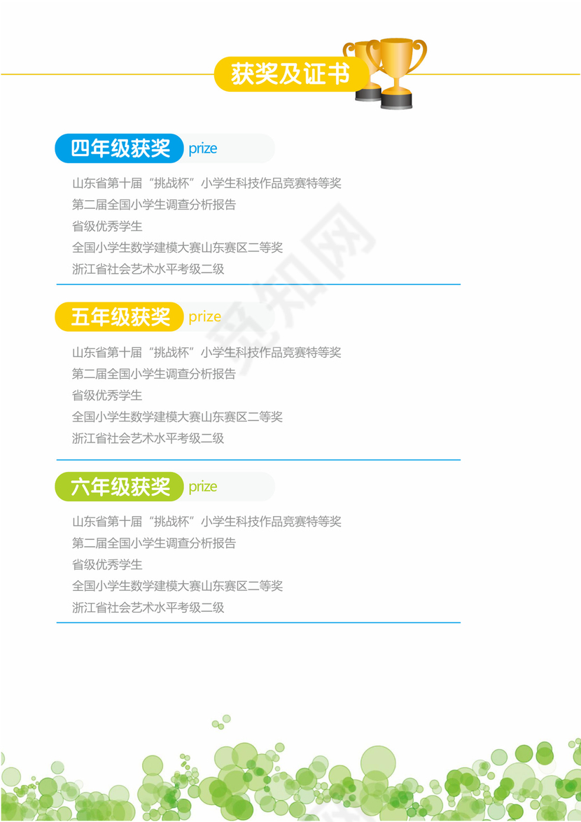 小升初简历小学生个人简历幼升小简历