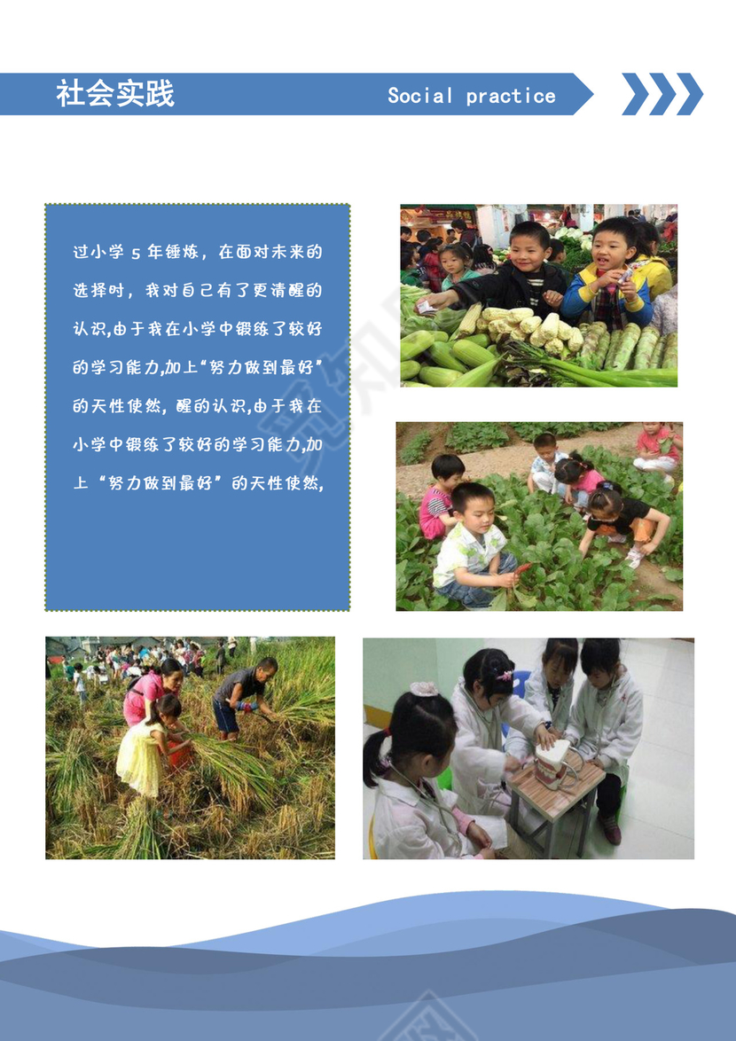 小升初简历WORD自排版