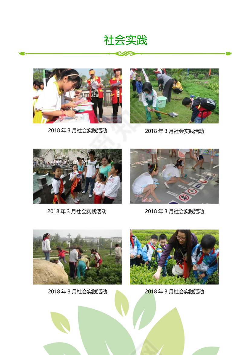 绿色简洁小升初简历