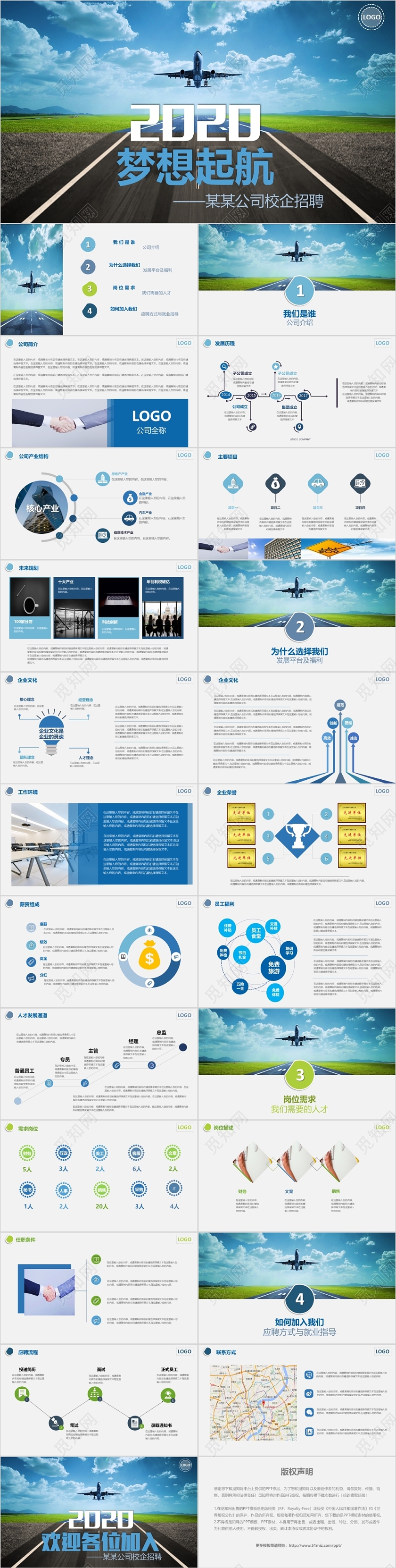 梦想启航企业校园招聘宣讲会PPT模板