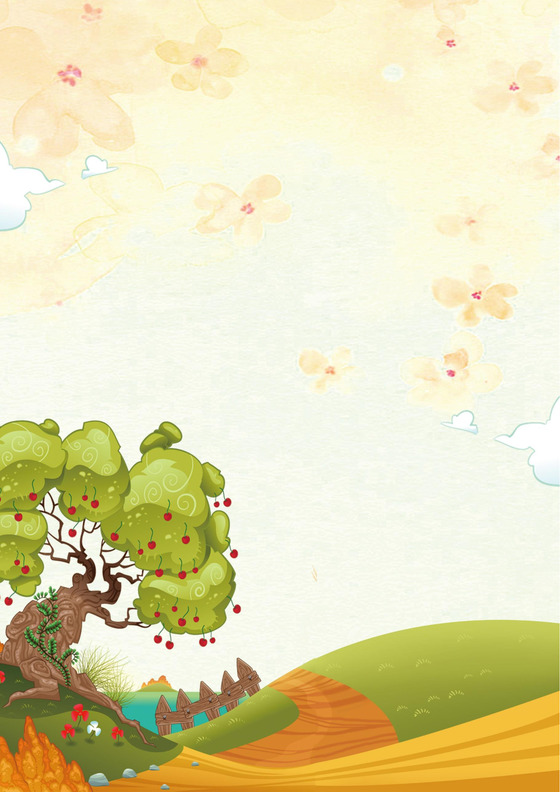 卡通word信纸模板背景