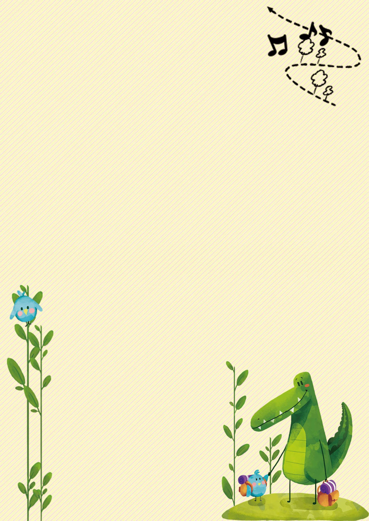 水彩word信纸模板背景