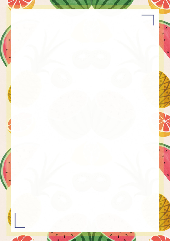 水果彩色清新word信纸模板背景