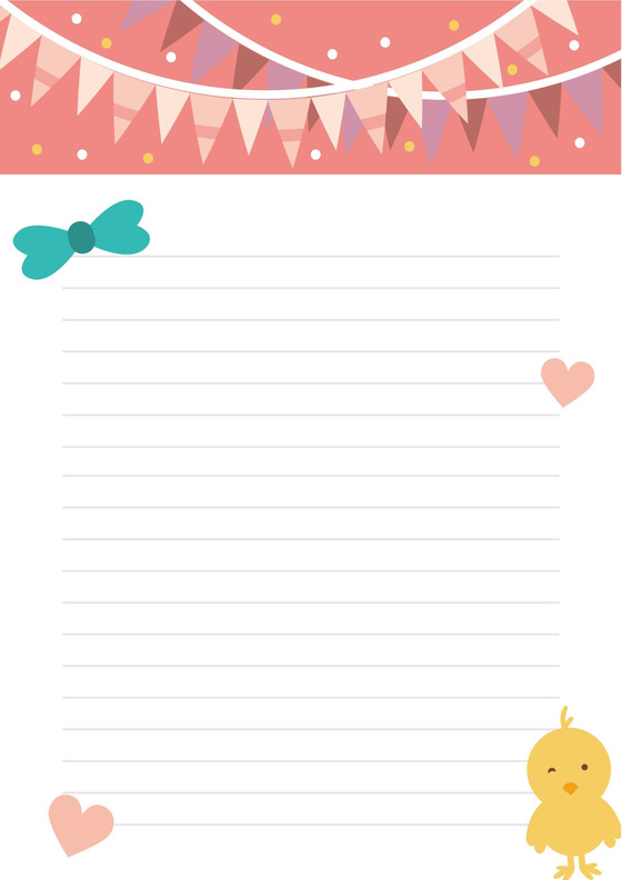 卡通风彩色信纸模板Word版AI版