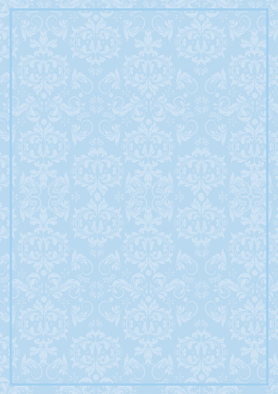 蓝色花纹信纸模板背景Word版PS版