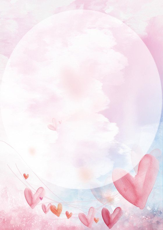 浪漫粉色信纸模板背景Word版PS版