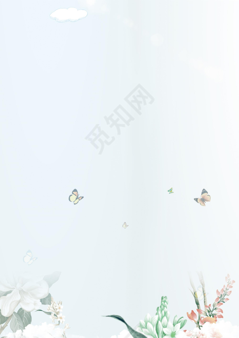 清新淡雅信纸模板背景Word版PS版