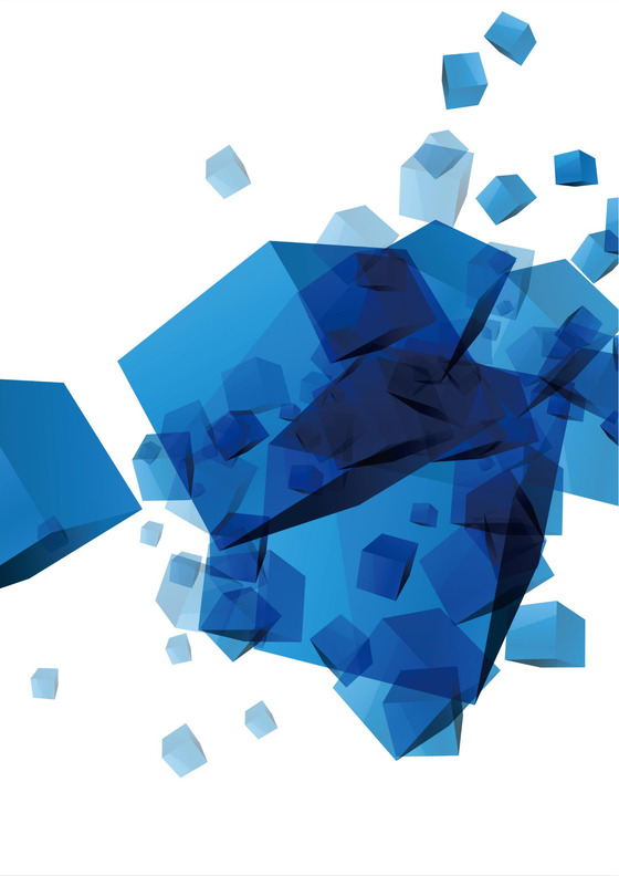 蓝色科技信纸信封