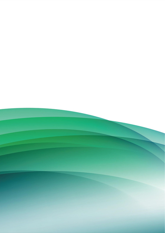 绿色科技曲线信纸信封