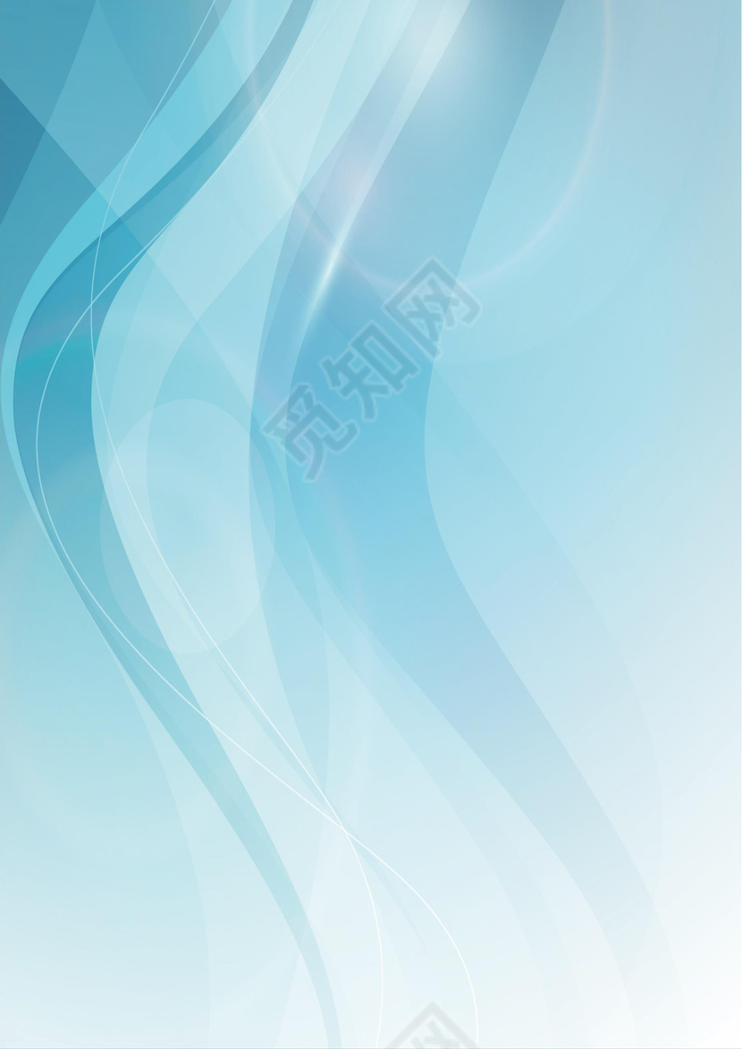淡蓝色科技曲线信纸信封