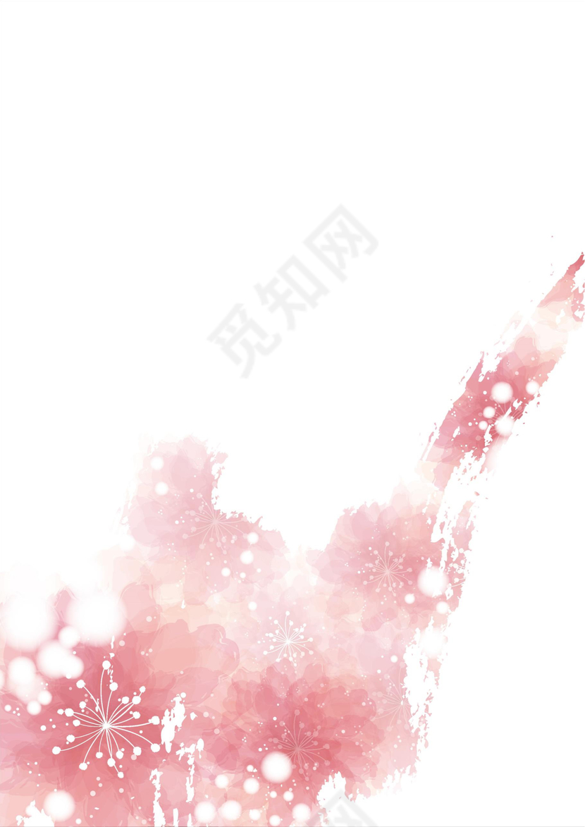 粉色唯美花朵信纸信封设计