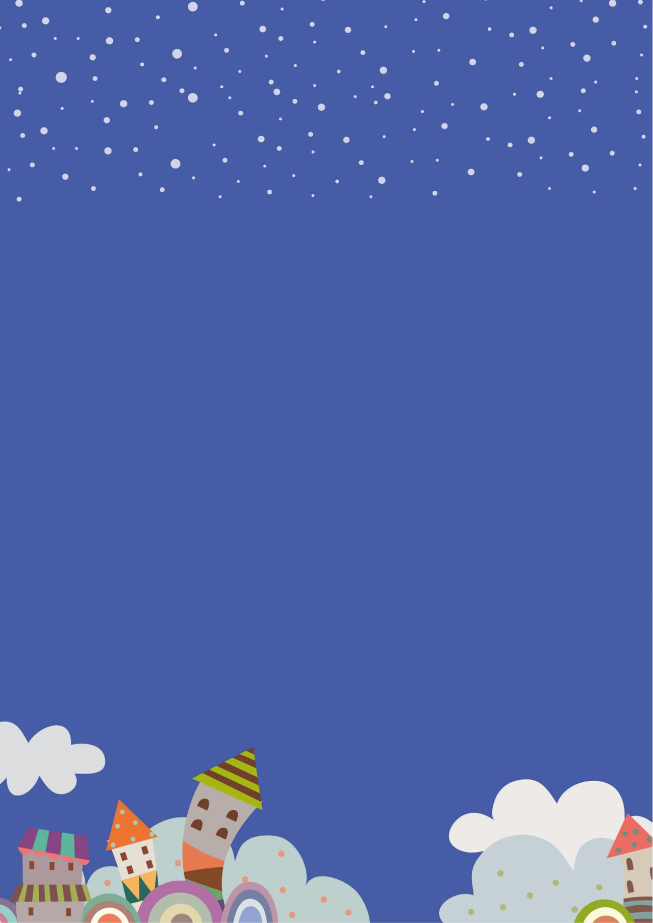 蓝色卡通风信纸模板word版ai版