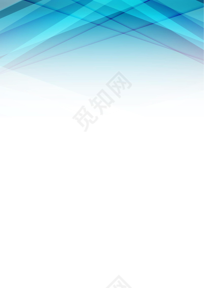 低多边形蓝色商务风信纸模板