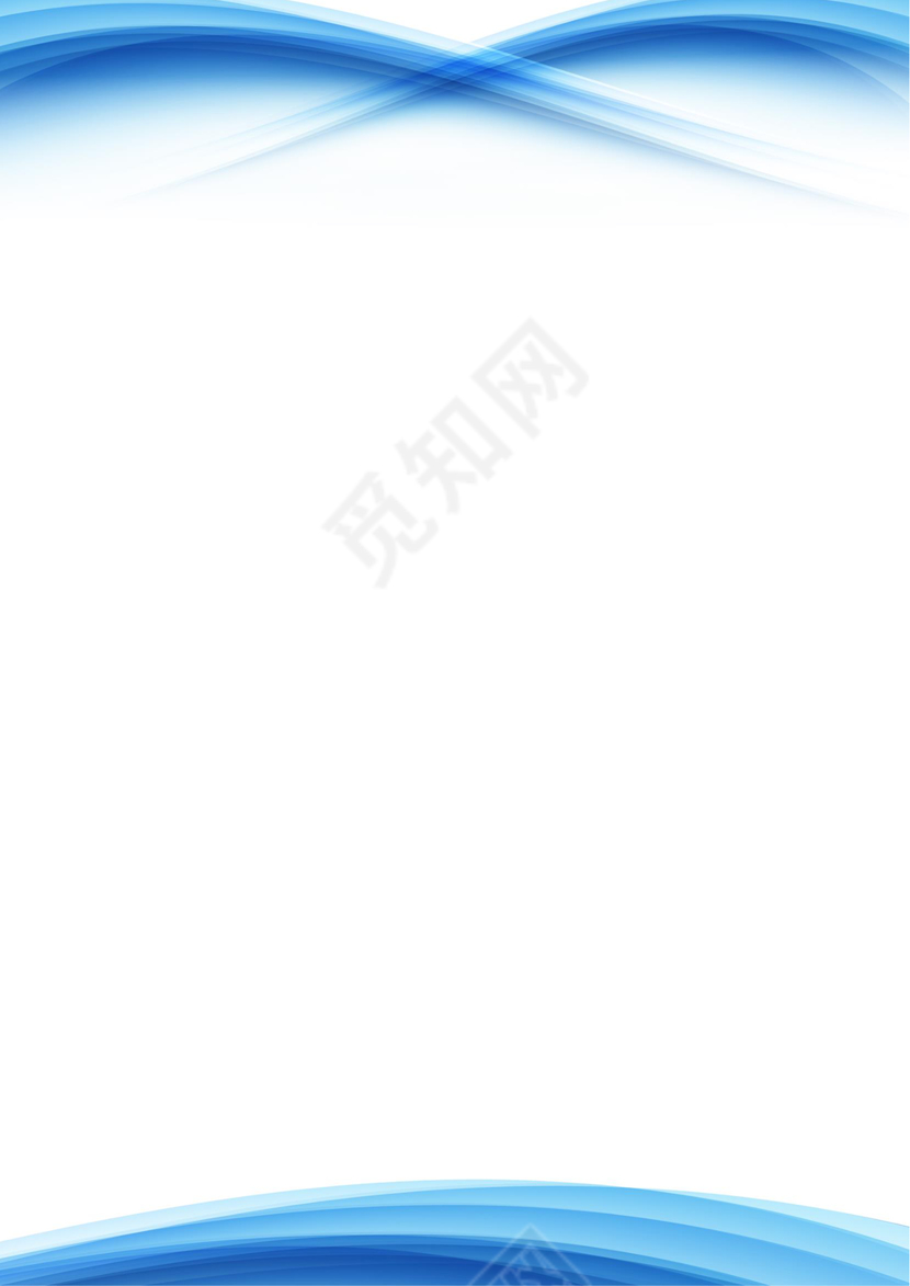 蓝色曲线科技商务风信纸Word编辑矢量背景