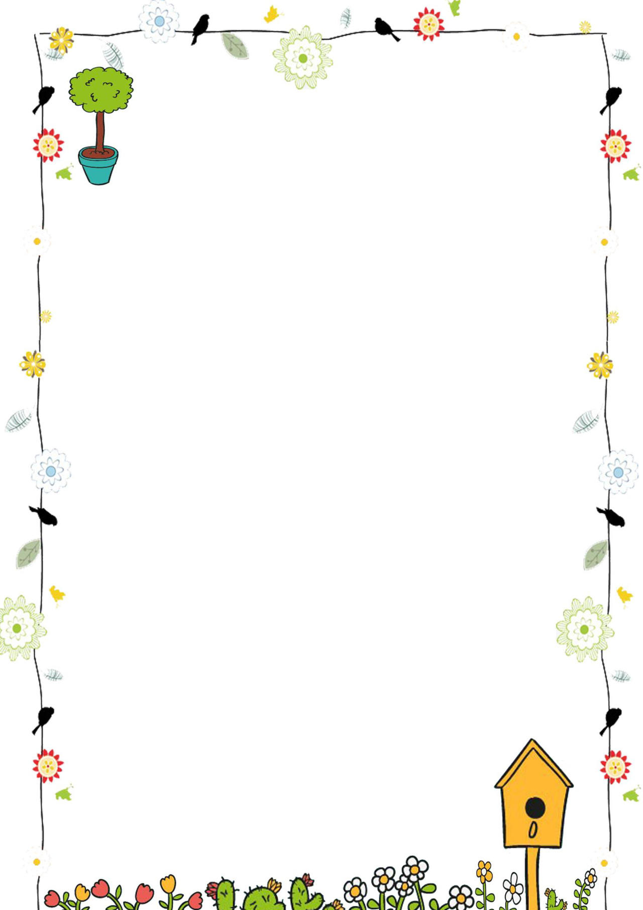 卡通风信纸模板word版