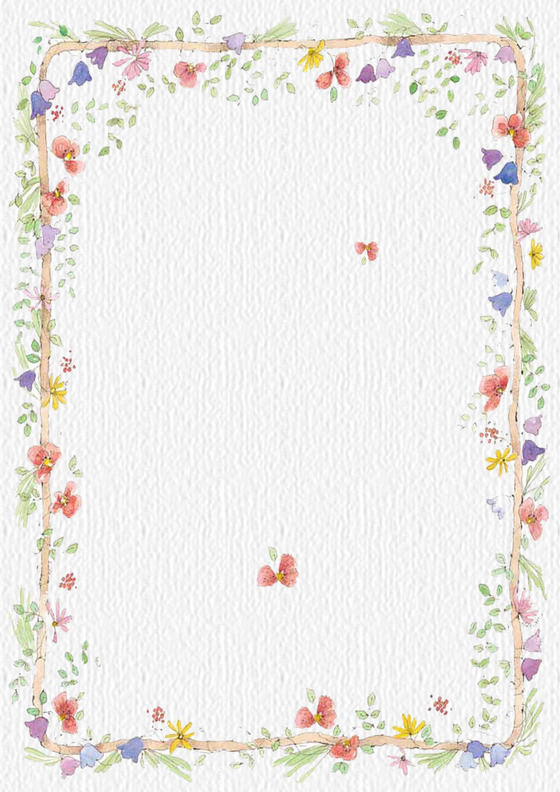 手绘小清新风Word信纸模板