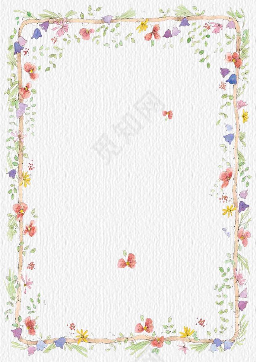 手绘小清新风Word信纸模板