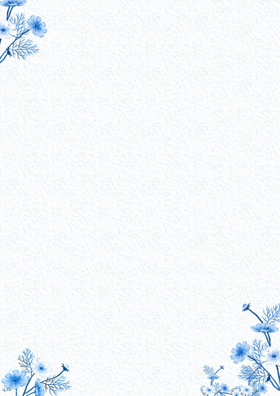 清新花瓣手绘风Word信纸模板