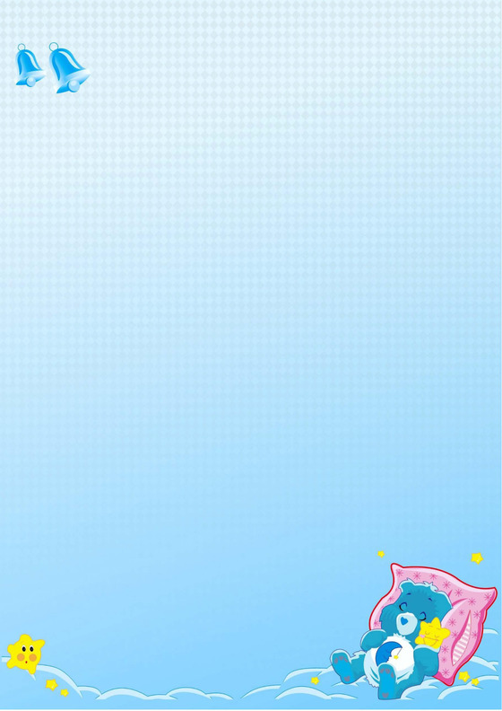 蓝色卡通风信纸模板Word版