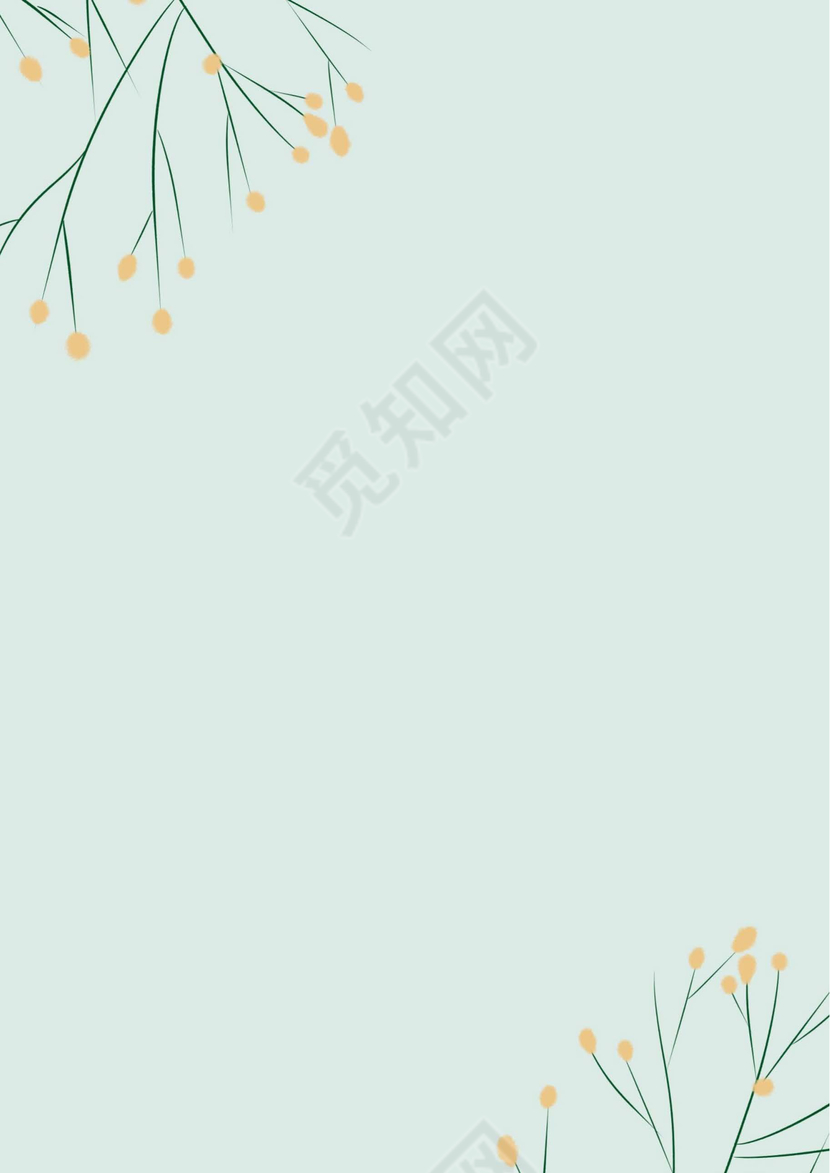 绿色叶子Word信纸模板