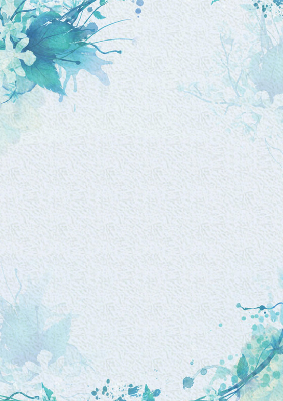 水墨花朵Word信纸模板