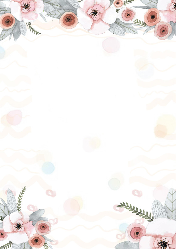 花朵叶子Word信纸模板