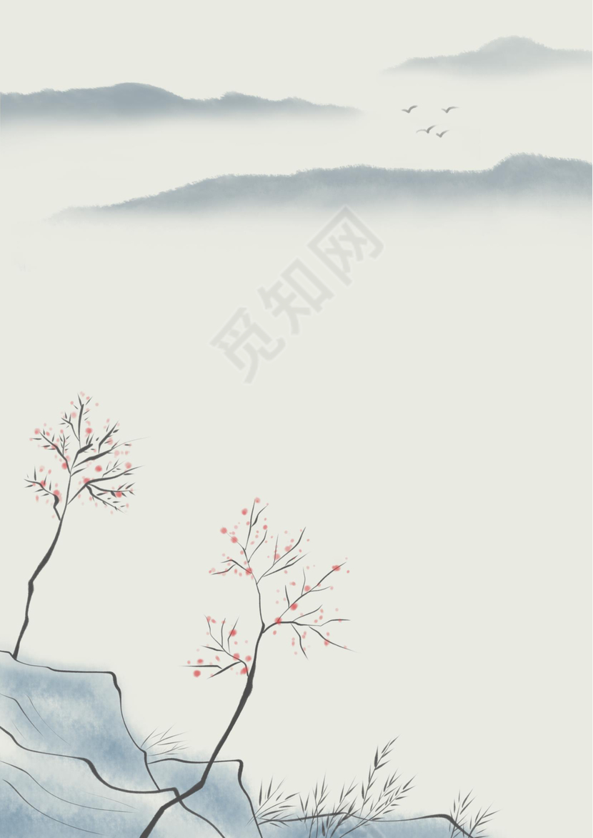 复古背景中国风Word信纸模板设计