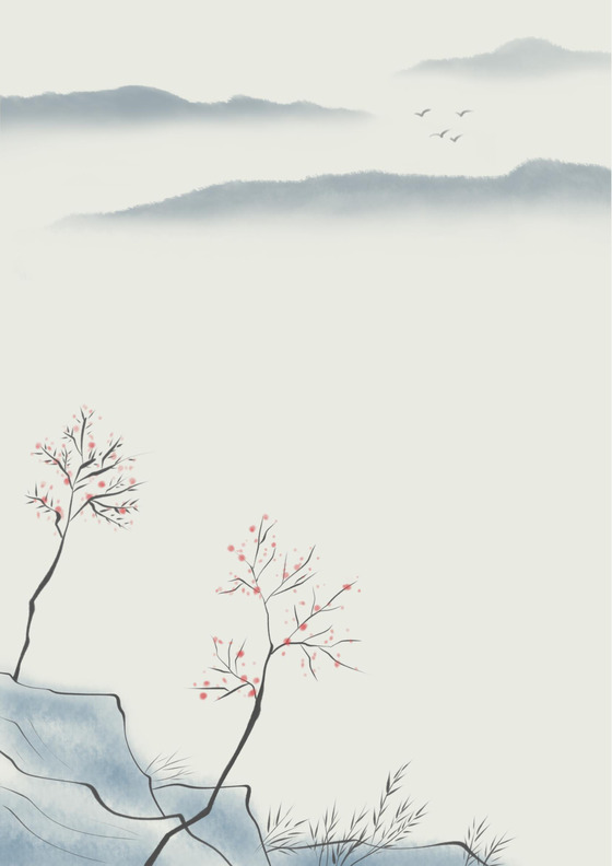 复古背景中国风Word信纸模板设计