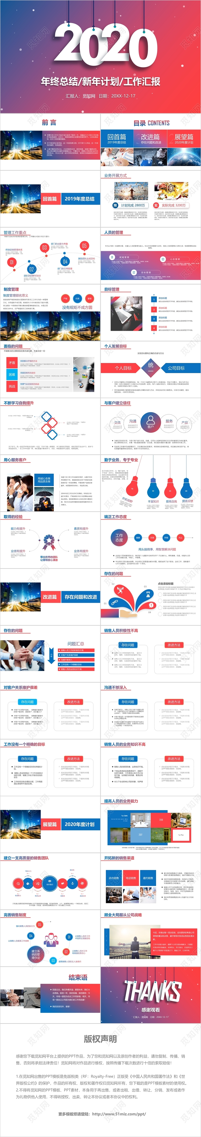 2020年终总结暨工作计划ppt模板