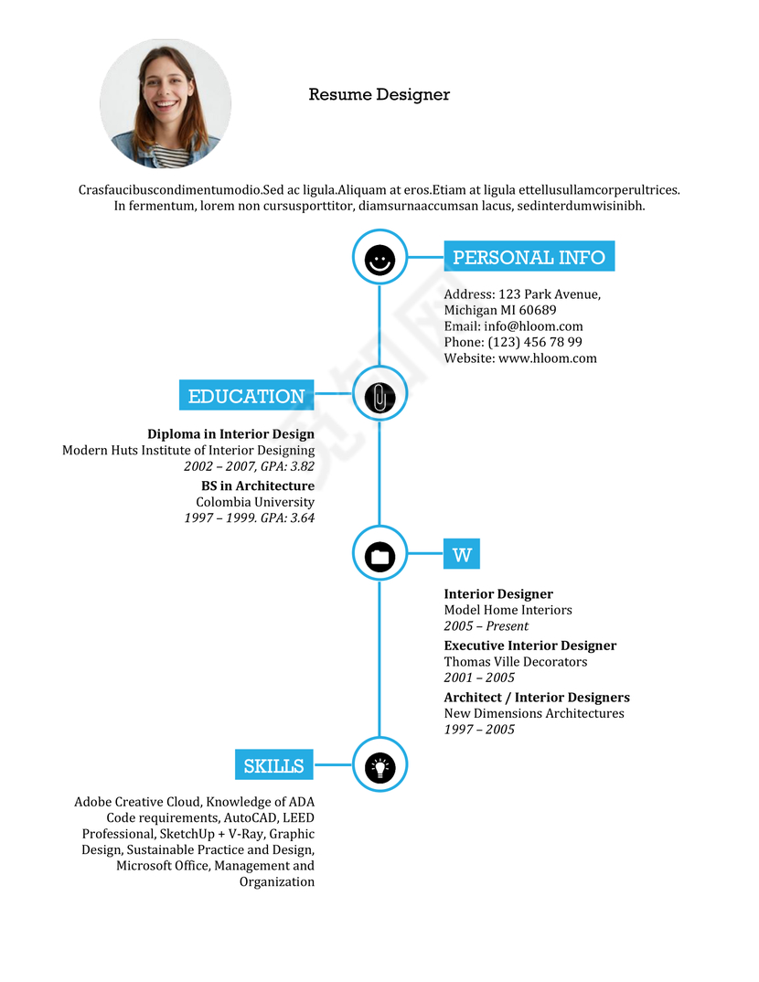 英文简约白绿个人简历word模板