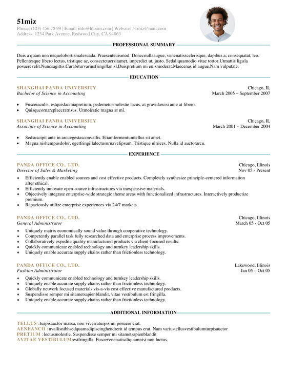 英文简约白绿个人英文简历word模板