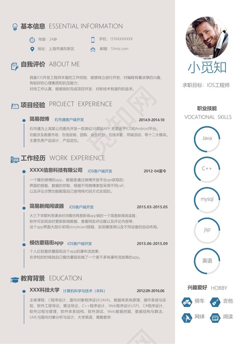 java工程师个人简历