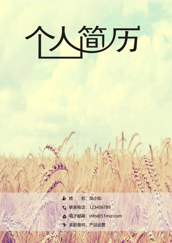 产品运营求职个人简历