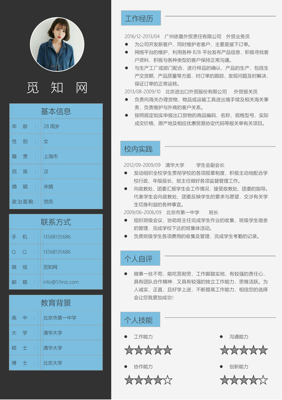外贸报关个人求职简历23