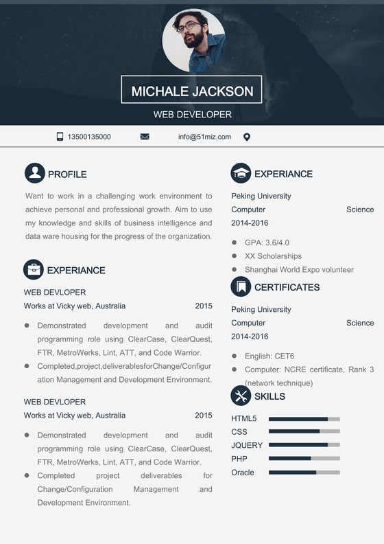 摄影摄像师求职个人简历