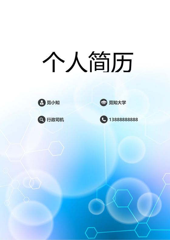 行政司机商务驾驶员简历套装